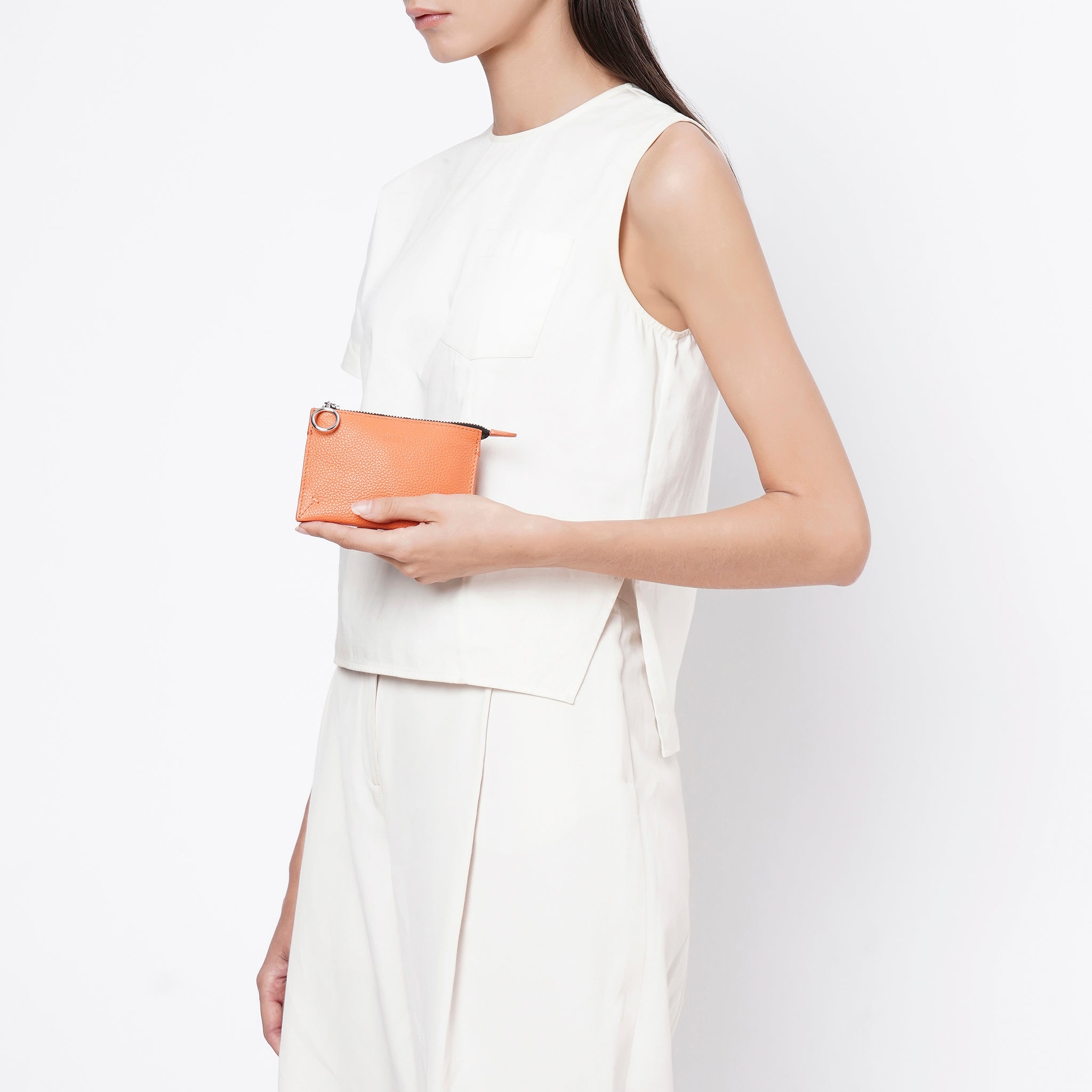 Behno Frida Pebble Leather Top-zip Wallet-Mango (Wallets and Small Leather  Goods,Wallets)