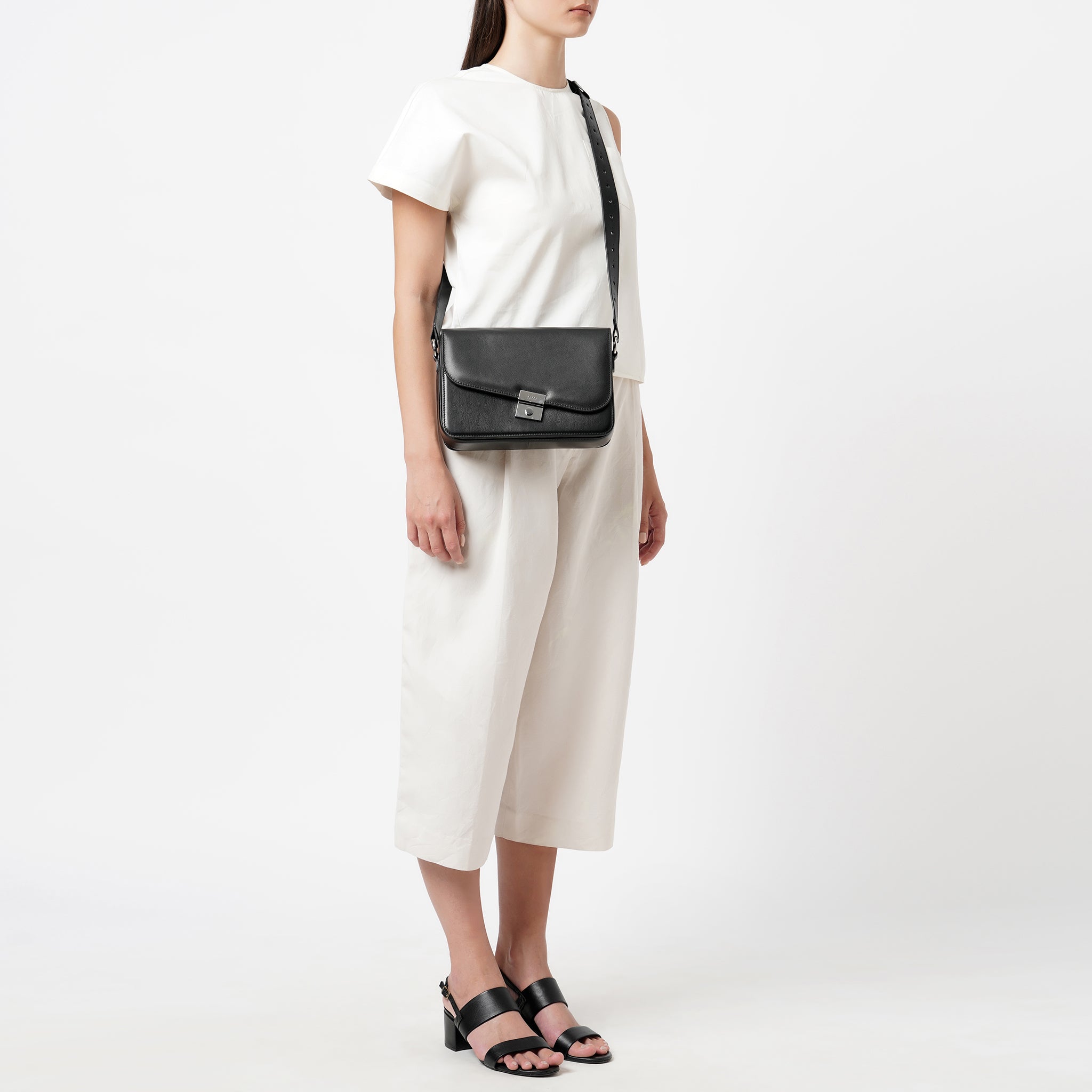 Behno Simone Mini Pebble Leather Crossbody Bag-Black (Shoulder bags,Cross  Body Bags)
